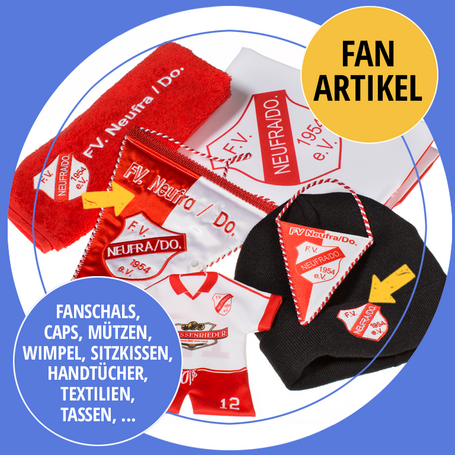 Fanartikel bedruckt oder bestickt