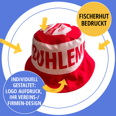 Fischerhut bedruckt
