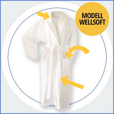 Bademantel Modell Wellsoft