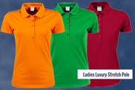 TeeJays Luxury Stretch Polo bestickt