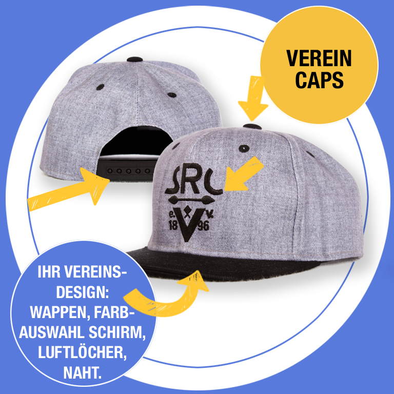 bestickte Vereinscaps